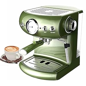 Retro One Touch Espresso, 19 bar Italiaans Espresso-koffiezetapparaat met Milk Steamer, 1.5L Watertank voor Cappuccino, Latte, Iced Coffee (groen)