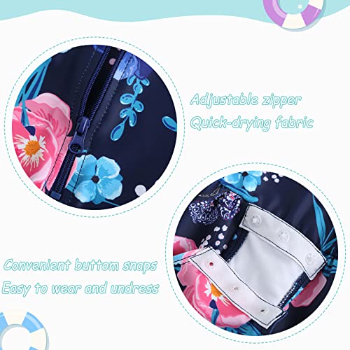 Image of Baby and Toddler Girls One Piece Rash Guard Swimsuits for Girls Long Sleeve Swim Shirts with Sun Protection