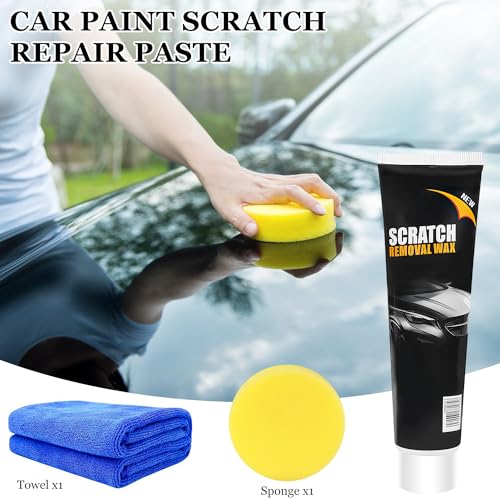Car Scratch Repair Paste,Car Scratch Repair Paste Polishing,Car Scratch Remover,Car Paint Scratch Repair Wax, Car Cleaning Kit with Wipe & Sponge,Car Scratch Removal System for Various Surface (1PC) - Thumbnail 3
