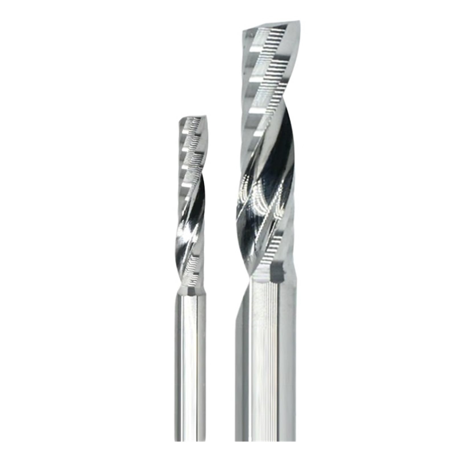 Cortador En Espiral De Una Sola Flauta, Vástago 1F 3.175/4/5/6mm, Juego Fresas Extremo Carburo Corte, Brocas Rebajadora CNC for Grabado Madera, 5 Uds