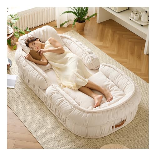 BSKJMMP Sofá cama plegable para piso, sofá cómodo para perros humanos, 5 posiciones ajustables, silla de juegos con cojín grueso, ideal para poner en el dormitorio, sala de estar