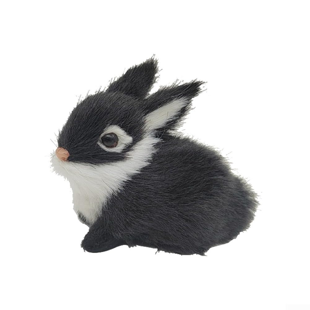 Conejito De Peluche Mini Con Cara Realista, Suavecito, Para Decorar Tu Hogar, Llevar De Viaje O Regalar (negro)