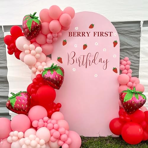 Vinilo decorativo de fondo para cumpleaños con tema fresa miniatura 3