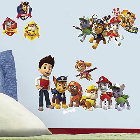 RoomMates RMK2640SCS Paw Patrol Peel and Stick Wall Decals 10 inch x 18 inch Cover