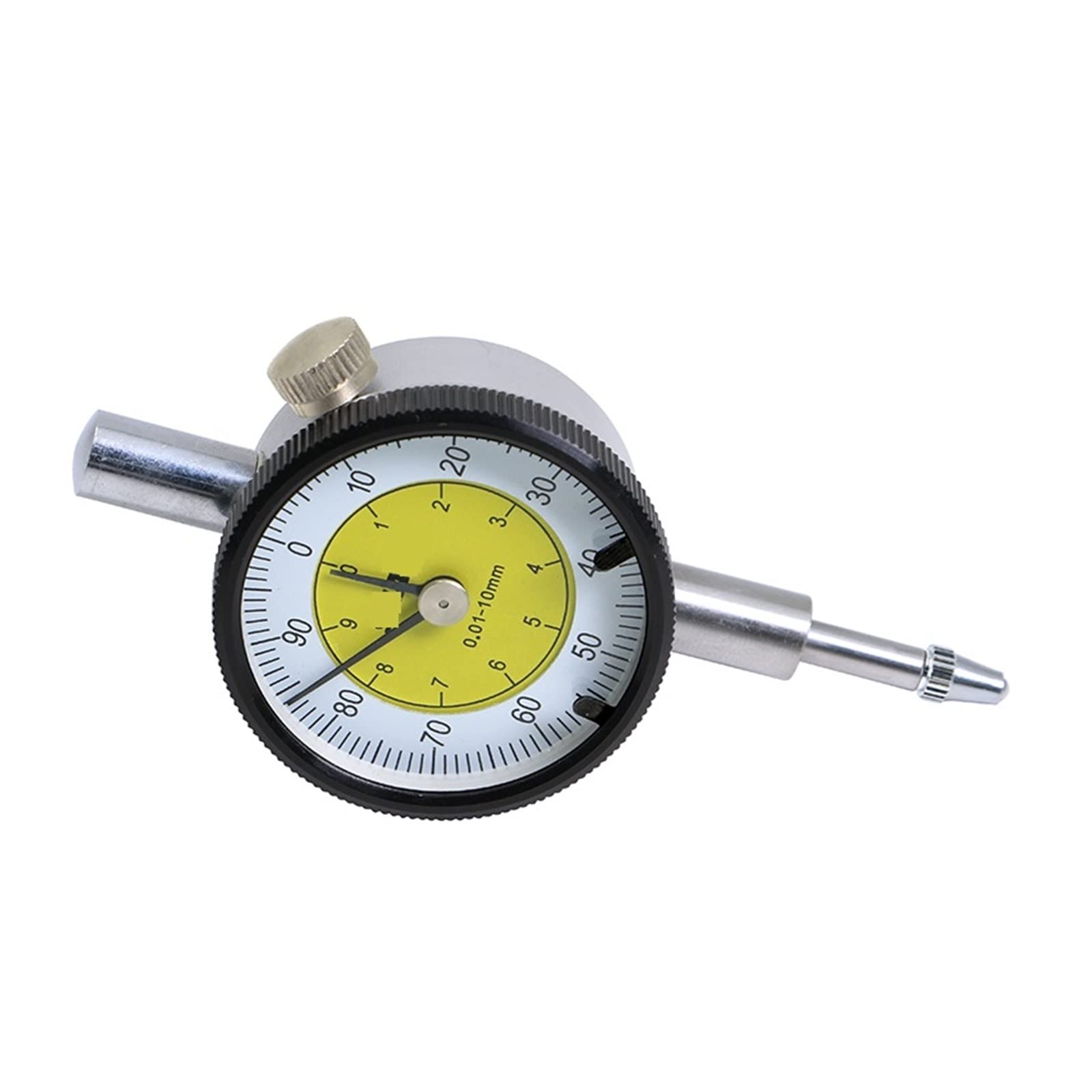Comparatore Centesimale, Indicatore a quadrante MINI 0-10 mm Metro Precisione 0,01 mm Indicatore a quadrante con risoluzione Strumento di misurazione per Falegnameria, Officine, Macchine Cnc