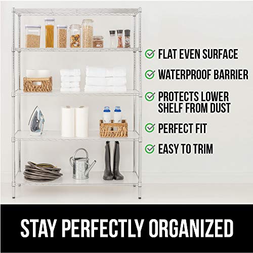 GORILLA GRIP Heavy Duty Premium 36 x 18 Inch Wire Shelf Liners, Set of 4, Value Pack, Waterproof, Plastic Liner for Wired Metal Rack Shelving and Cabinets Shelves, Kitchen, Garage, Clear Frosted