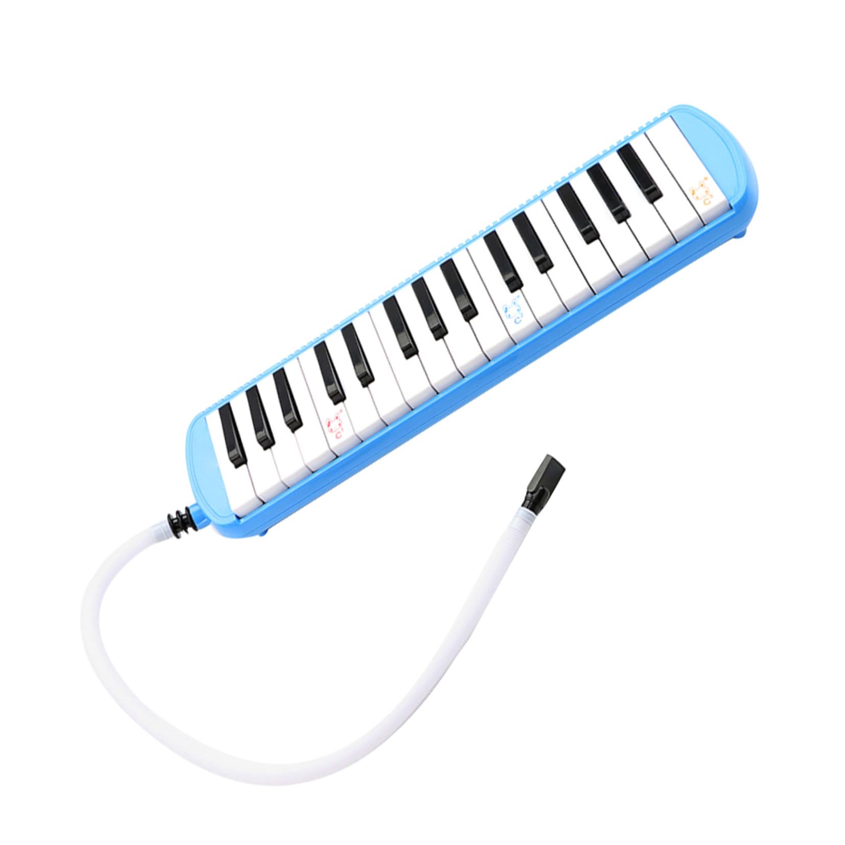 Alasum Melódica Teclas con Tubo Boquilla Instrumento Profesional para Principiantes Compacto y Portátil Color Azul y Teclado Estable y Duradero
