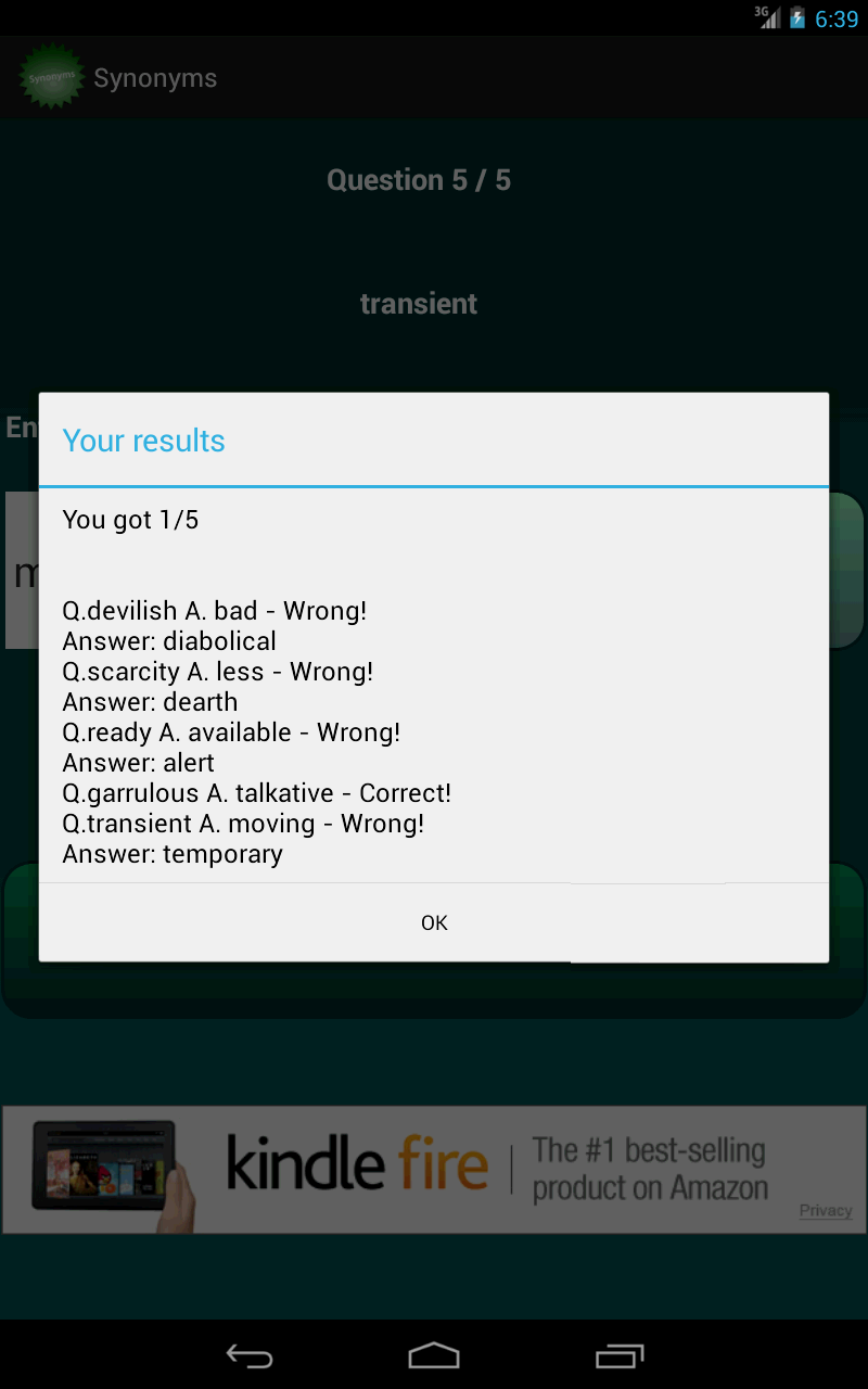 Synonyms App on Amazon Appstore