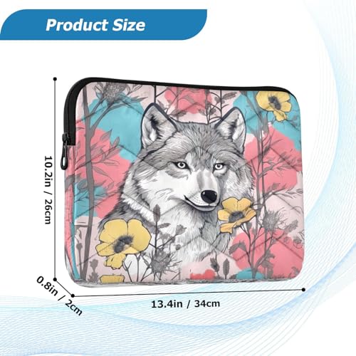 Funda para portátil 13-14 pulgadas impermeable con patrón de lobo miniatura 3