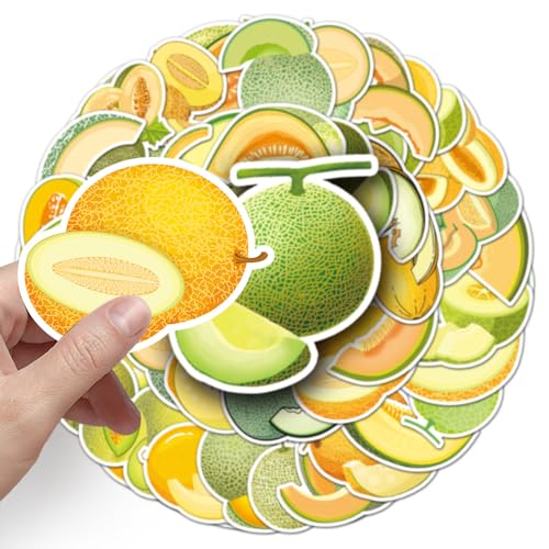 Cute Cantaloupe Vinyl Stickers, 50 PCS Waterproof Hami Melon Decals for Laptops Scrapbooking, Journals, Notebooks - Image 4
