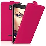 mtb more energy® Flip-Hülle Tasche für Coolpad Porto (E560, 4.7'') - Hot Pink - Kunstleder - Schutz-Tasche Cover Hülle