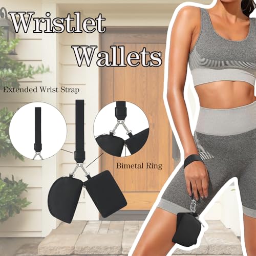 Mini Zip Around Wristlet Wallet for Women,Dual Pouch Wristlet Portable Coin Purse2