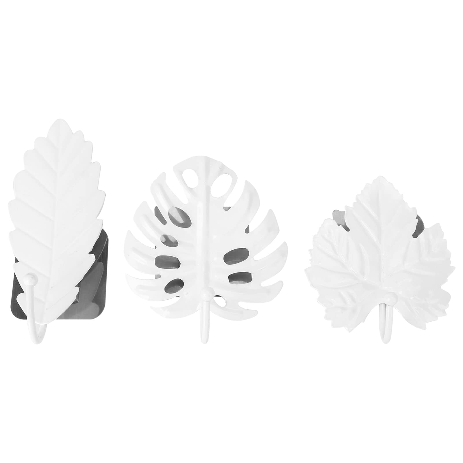 VASDEV Perchas de Metal 9 Piezas Ganchos de Pared con Forma de Hoja Ganchos Decorativos Ganchos para Toallas Ganchos de Pared Ganchos Decorativos para Toallas (Blancox2 Piezas 16x6.5x3cmx