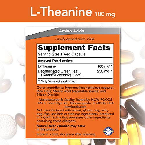Now Foods L-Theanine, 90 Count (Pack of 1)