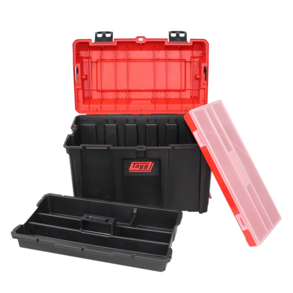 Tayg Caja Herramientas con Ruedas - Taller Modular, Carro Herramientas, Organizador Herramientas, Sistema Modular Apilable, Carro Herramientas Vacio, Cierres Metalicos, Asa de Seguridad, 500x390x770mm