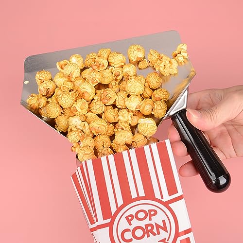 Image of 100pcs Paper Popcorn Bags for Party, 1 Oz Small Vintage Individual Servings Popcorn Container Pop Corn Bags Bulk for Popcorn Machine Accessories Supplies Movie Nights