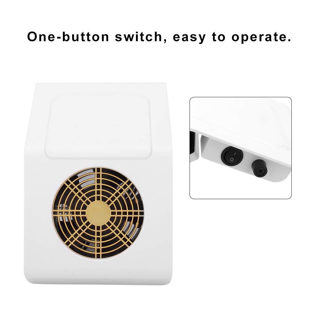 Colector de Polvo de Uñas de 40 W, Máquina de Succión para Decoración de Uñas, Aspiradora, Herramienta de Manicura con Filtro, Herramientas Profesionales de Aspiradora para Salón(fuente blanca)