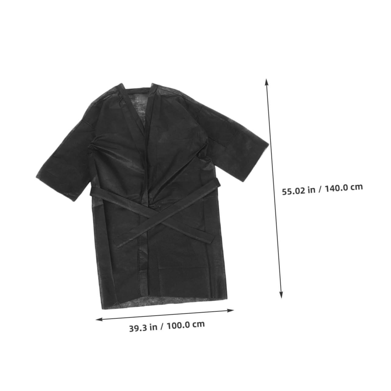 BESPORTBLE 5pcs Spa Robes for Women Men Disposable Bath Wrap Dress Non-woven Spa Suit Black