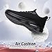 HPK Wide Toe Box Shoes Women Air Cushion Running Shoes Extra Wide Width Sneakers Ultra Light Tennis Arch Support Walking Diabetic Plantar Fasciitis Athletic All Black 41