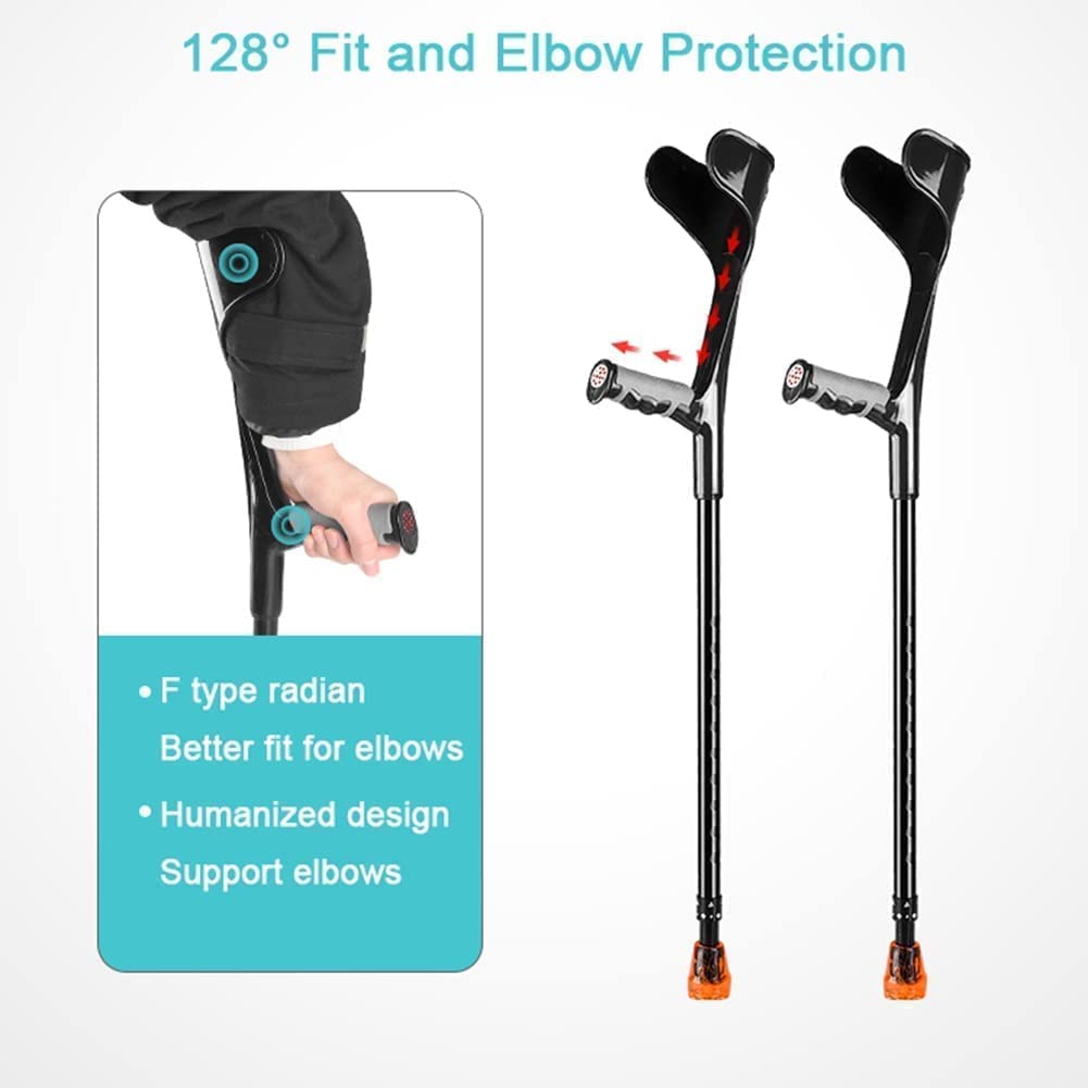 PAASHE 1 par de muletas para Adultos, Bastones ergonómicos, Bastones Ajustables de Aluminio para antebrazo, Bastones Ligeros para Caminar, muletas para Hombres y Mujeres