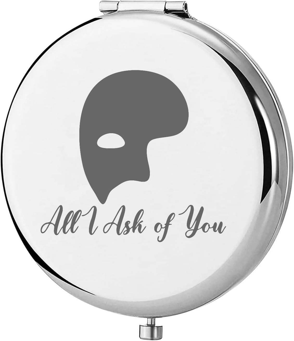 KEYCHIN Broadway Musical Mask & Rose Pocket Mirror Musical Theatre Gifts All I Ask of You Compact Makeup Mirror for Women Girls (Ask of You-S)