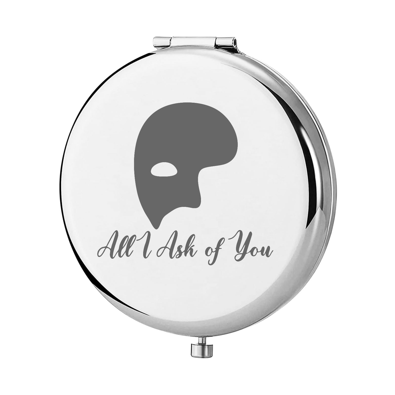 KEYCHIN Broadway Musical Mask & Rose Pocket Mirror Musical Theatre Gifts All I Ask of You Compact Makeup Mirror for Women Girls (Ask of You-S)