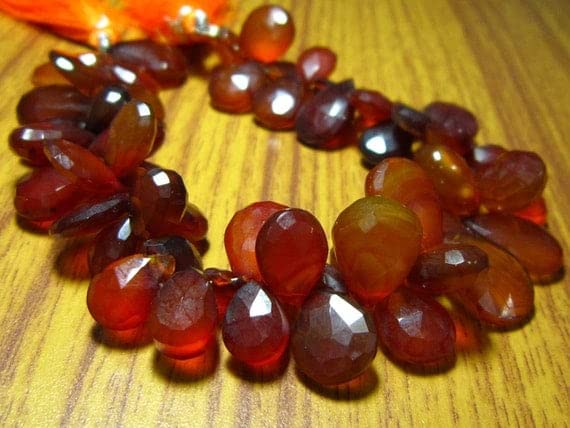 Chalcédoine chocolat perles poire pour création bijoux LKBEADS