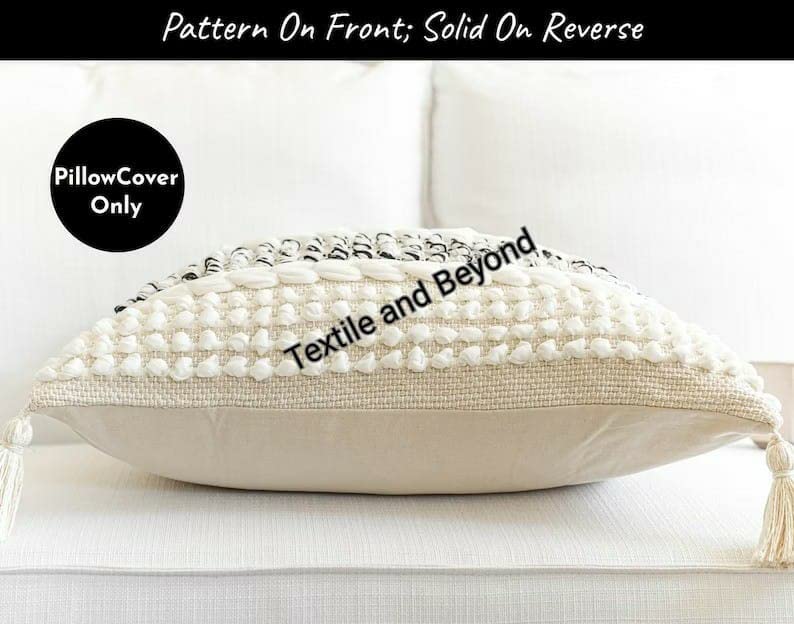 Image of Cushion - Boho Designer Handloom Cotton Throw Square Cushion Covers, Set of 5 Decorative Pillow Cases Sofa, Couch, Chair, Office, Bedroom, Aƒ¢aa€š¬aa‚¬A inch 16X16 Inches
