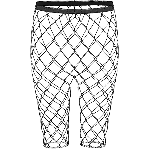 Image of Women's Fishnet High Waist Tights See Through Knee Length Legging Club Rave Dance Half Pants