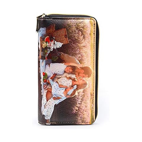 Gemszoo Custom Photo Wallet Personalized Leather Picture Zipper Purse Credit Card Clutch (Large) Cover