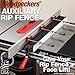 Woodpeckers Auxiliary Rip Fence, 48 Inch Table Saw Fence Extension, Infeed or Outfeed Material Support, T-Track Slots, Clamping Blocks - ARF-48