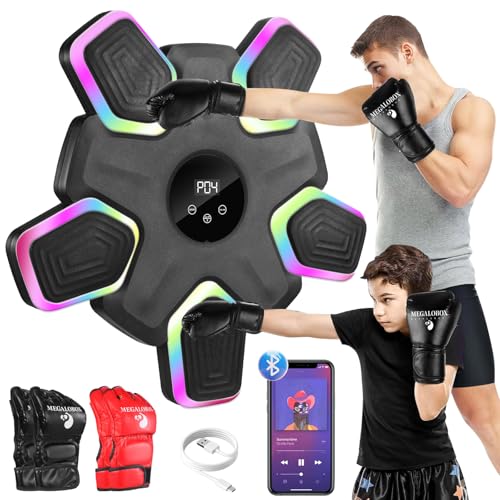 Megalobox Music Boxing Machine,Boxing Wall Mount Machine for Adults Kids,Smart Bluetooth Boxing Trainer, Interactive Punching Machine for Home and Gym.