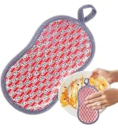 Bhuma 2 Pc's 2-in-1 Microfiber Dish Washing Scrub for Kitchen Dual-Sided Scrub &amp; Sponge for Clea...