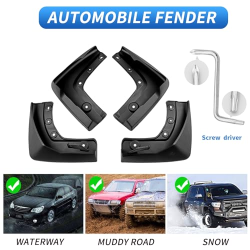 Image of Custom Fit for Mud Flaps 2023 2024 2025 Honda Pilot Mud Splash Guard Front and Rear 4-PC Set
