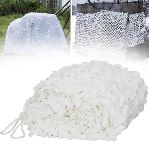 PRMTYUP Filet De Camouflage Blanc, Voile D'Ombrage pour Pergola, Chasse, Camping, Voile D'Ombrage, pour Pergola, Camping, Photographie AnimalièRe, DéCoration, Protection Solaire,Blanc,7x7m