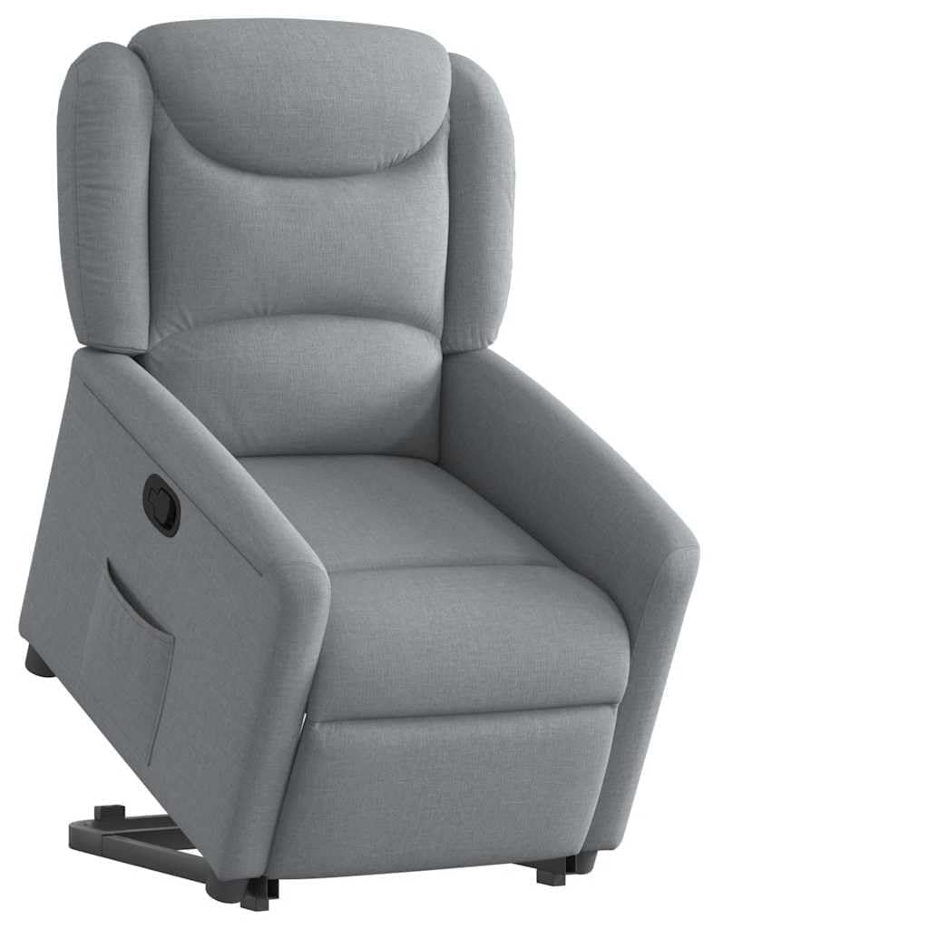 Sillón reclinable elevable de Tela Gris Claro