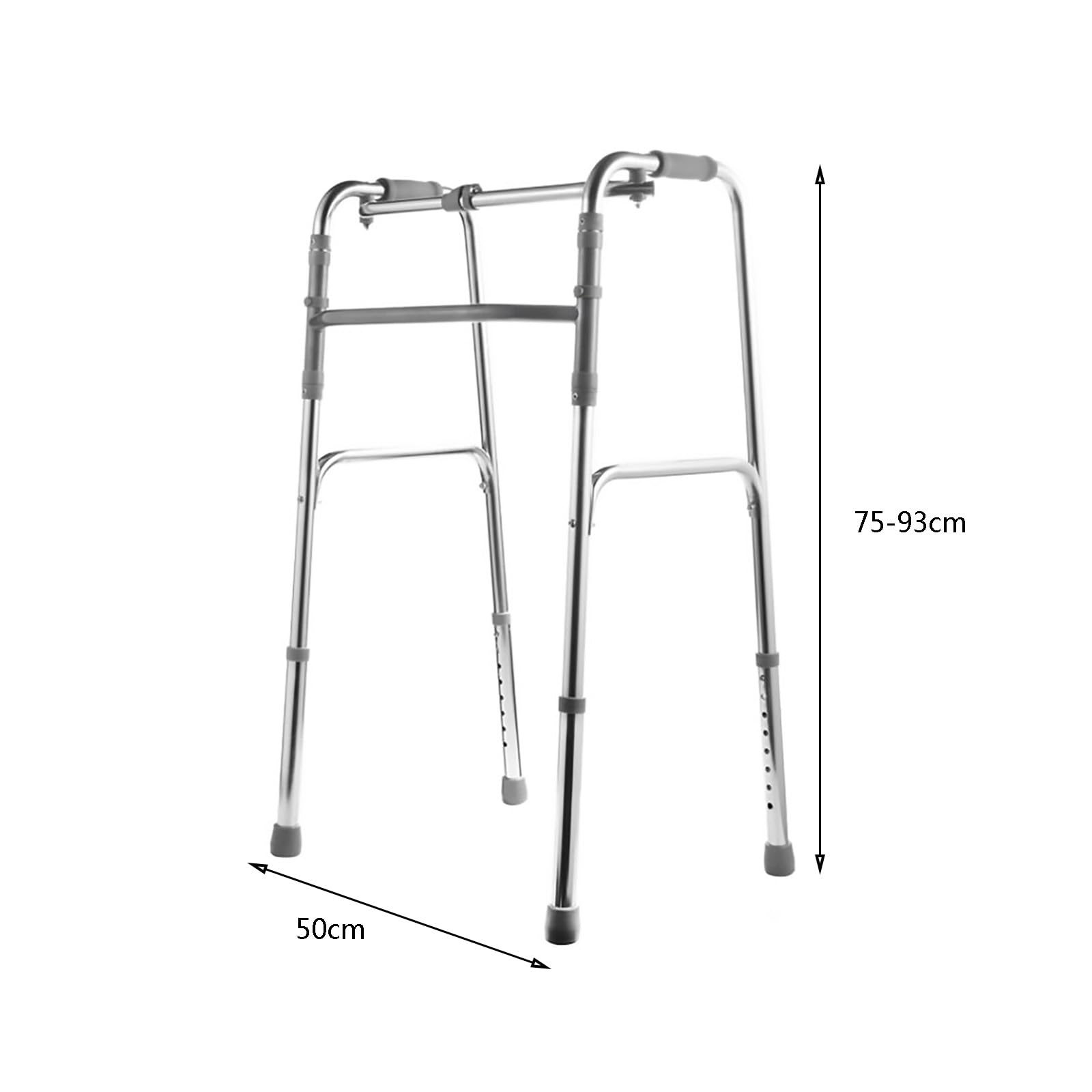 Mobility Aid Seniorów, Lekka Składana Mobilność Walker, Rama Chodząca 8 Regulowana Wysokość, dla Osób Starszych i Niepełnosprawnych, dla Osób Krótkich Srednich i Wysokich