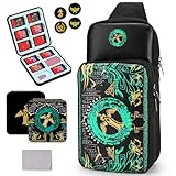 Owngen Cute Carrying Storage Bag Compatible with Nintendo Switch/Switch 2/Lite/OLED, Portable Sling Crossbody Shoulder Travel Backpack with Game Card Case & 4 Thumb Grip Caps Accessories