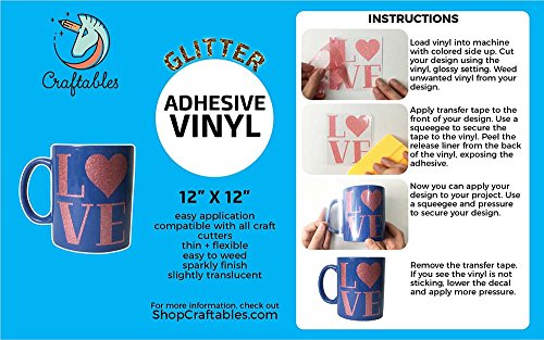 Craftables 1_942X3 Purple Glitter Adhesive Vinyl For Cricut, Silhouette Cameo, And Craft Cutters thumb #1