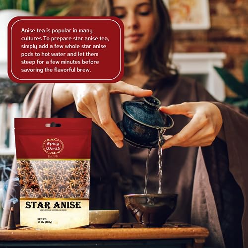 Star Anise 14 Oz Bulk Bag | Premium Quality Whole Pods | Chinese Star Anise Pods - Perfect for Flavorful Dishes | Great for Baking & Tea by Spicy World - Image 3