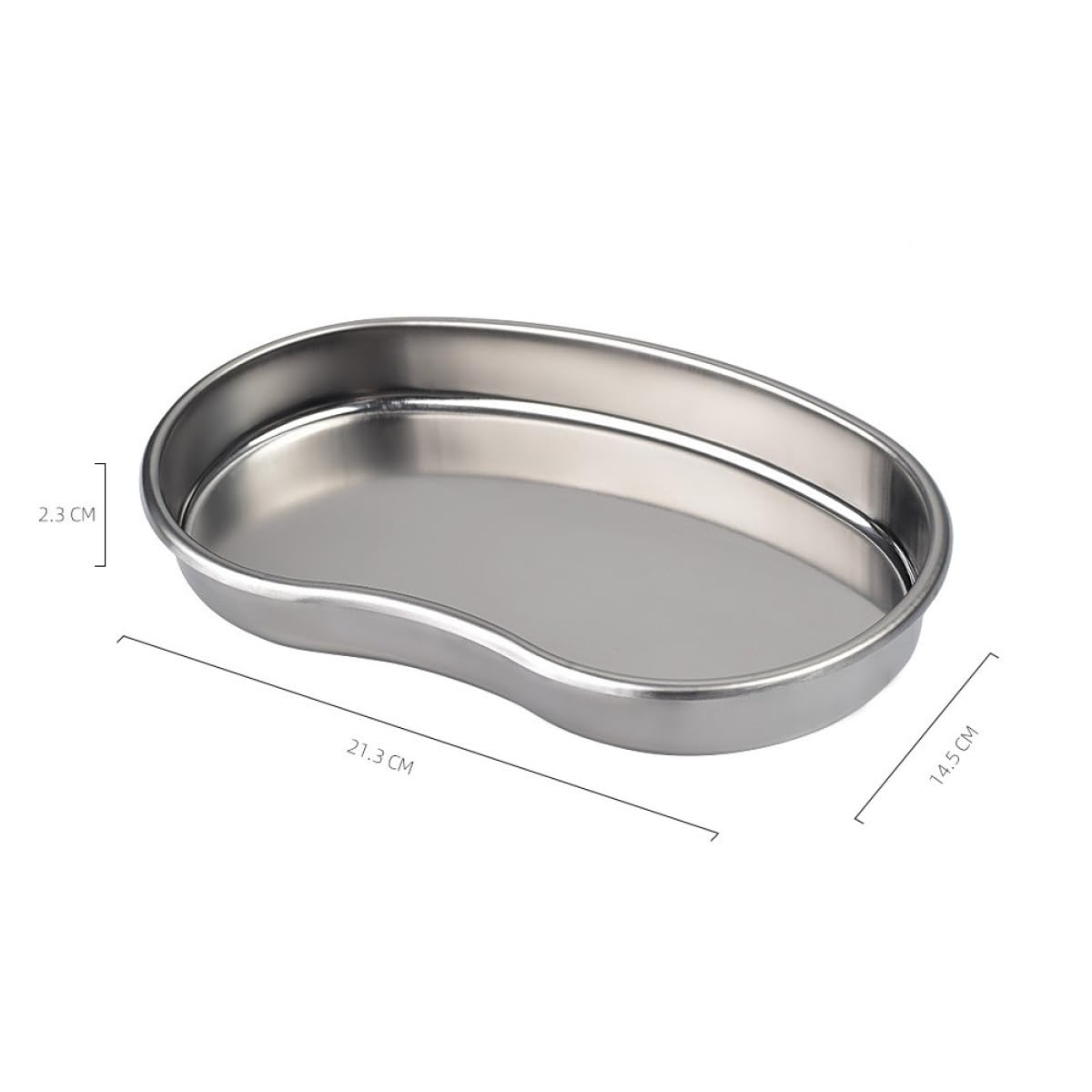 Plateau de Service en Acier Inoxydable 2pcs Forme Rein Polyvalent Surface Polie Lisse pour Utilisation Hospitalière et Rangement Pratique