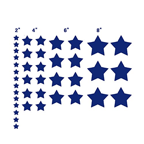 N.SunForest 40 Navy Blue Stars Confetti Vinyl Wall Decals Removable DIY DÃ©cor Stickers Baby Nursery Wall Art Mural