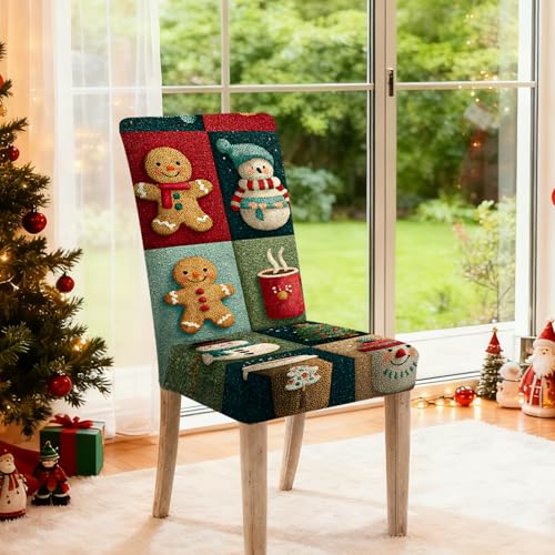 Image of Nuxovilar 6 Pack Snowman Stretch Chair Slipcovers
