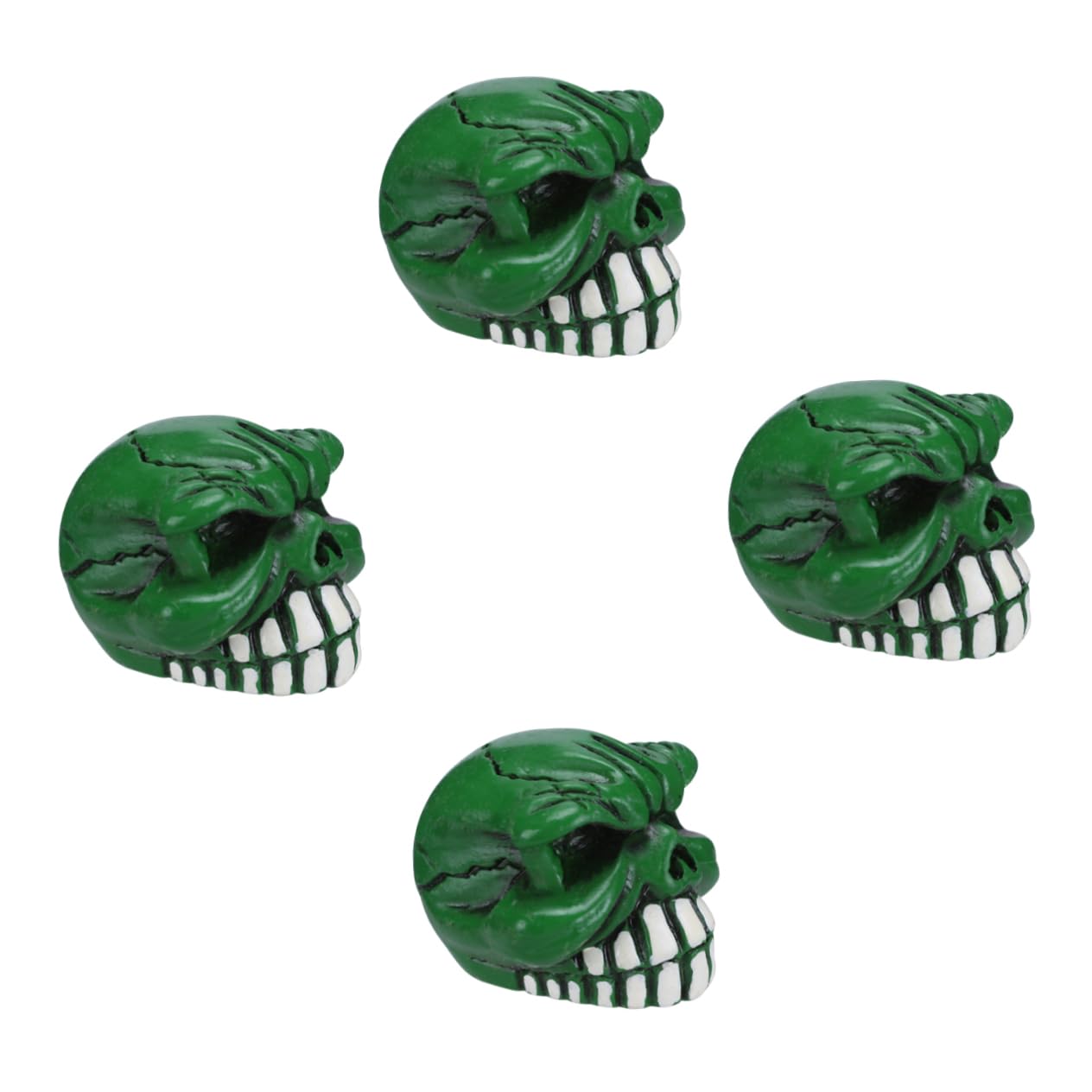 3sätze Skull Ventilkappen Für Motorräder Und Fahrräder Grüne Schädelkopf Design Installieren Schützt Vor Schmutz Und Wasser Langlebige Und Fahrradaccessoires