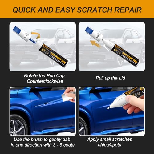 carsmallma Car Touch Up Paint(922 Cirrus Silver Metallic) for Mercedes-Benz, Color Accurate Car Scratch Repair Remover Pen,Auto Paint Quick and Easy to fix vehicle Chips and Nicks Scuff