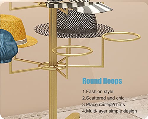 Support de perruques robuste au sol avec étagère à chapeaux moderne - 3