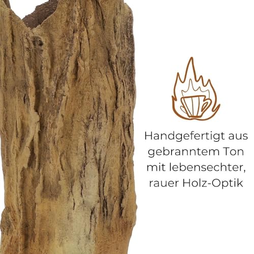 Aquarium Deko XXL Baumstamm Höhle Röhre Aquariendeko Ablaichhöhle Barsch Fisch Krebs Wels Tonröhre Laichhöhle