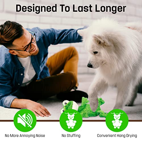 FGA-MARKETPLACE-Duck-and-Frog-Flat-NO-Stuffing-NO-Squeak-Plush-Dog-Toy-Funny-Style-Will-Entertain-Your-Dog-for-Hours-Recommended-for-Small-and-Medium-Dog-21-INCH-Long