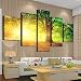 Cao Gen Decor Art-AH40139,Canvas Prints, 5 Panels Framed Wall Art Sunset Trees Paintings Printed Pictures Stretched for Home Decoration