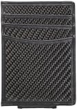 SUIEK Men's Money Clip RFID Thin Wallet - Leather Magnetic Front Pocket Slim Wallet (Black (Carbon Fiber - 6 Card Slots))